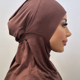 Chocolate Hijab + Ninja Cap Set